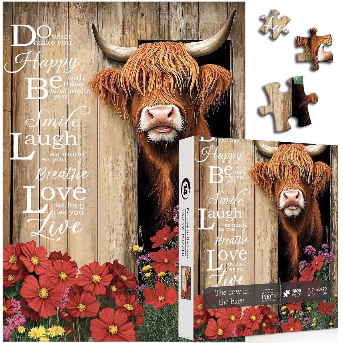 Die Kuh in der Scheunenpüßwinkel -Puzzle 1000 Stücke