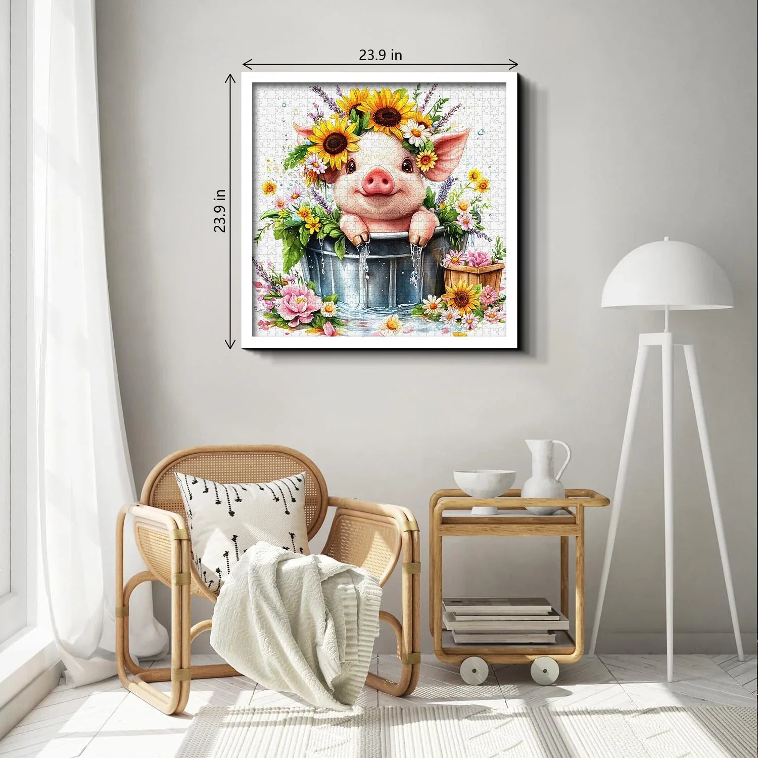 Blumenkronen-Schwein-Puzzle 1000 Teile