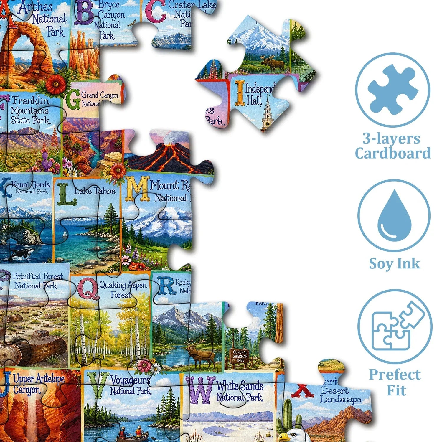 Nationalpark-Alphabet-Puzzle, 1000 Teile