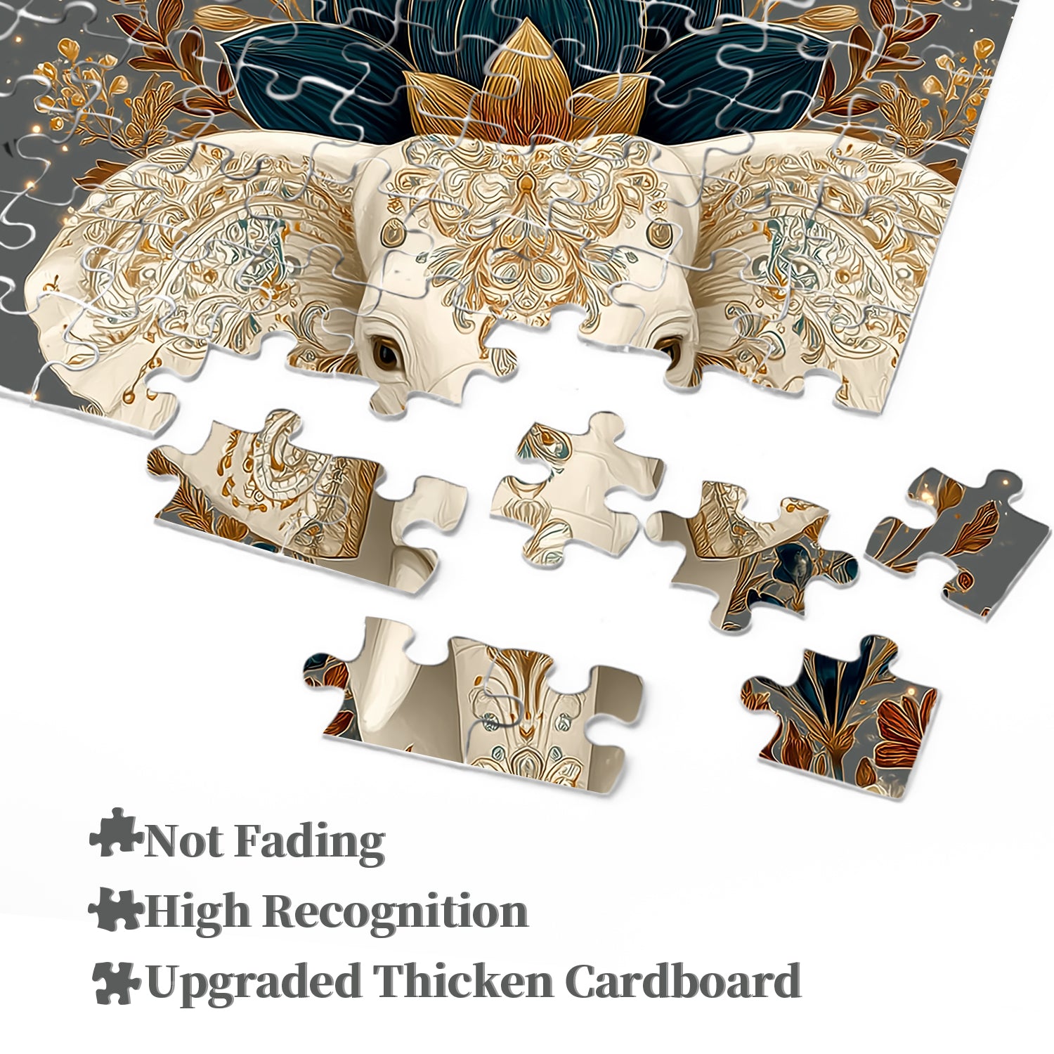 Golden Elephant Whispers Jigsaw Puzzle 1000 Pieces