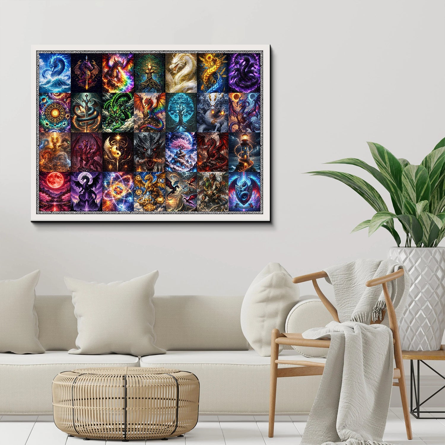 Elemental Dragon Collage Jigsaw Puzzle 1000 Pieces