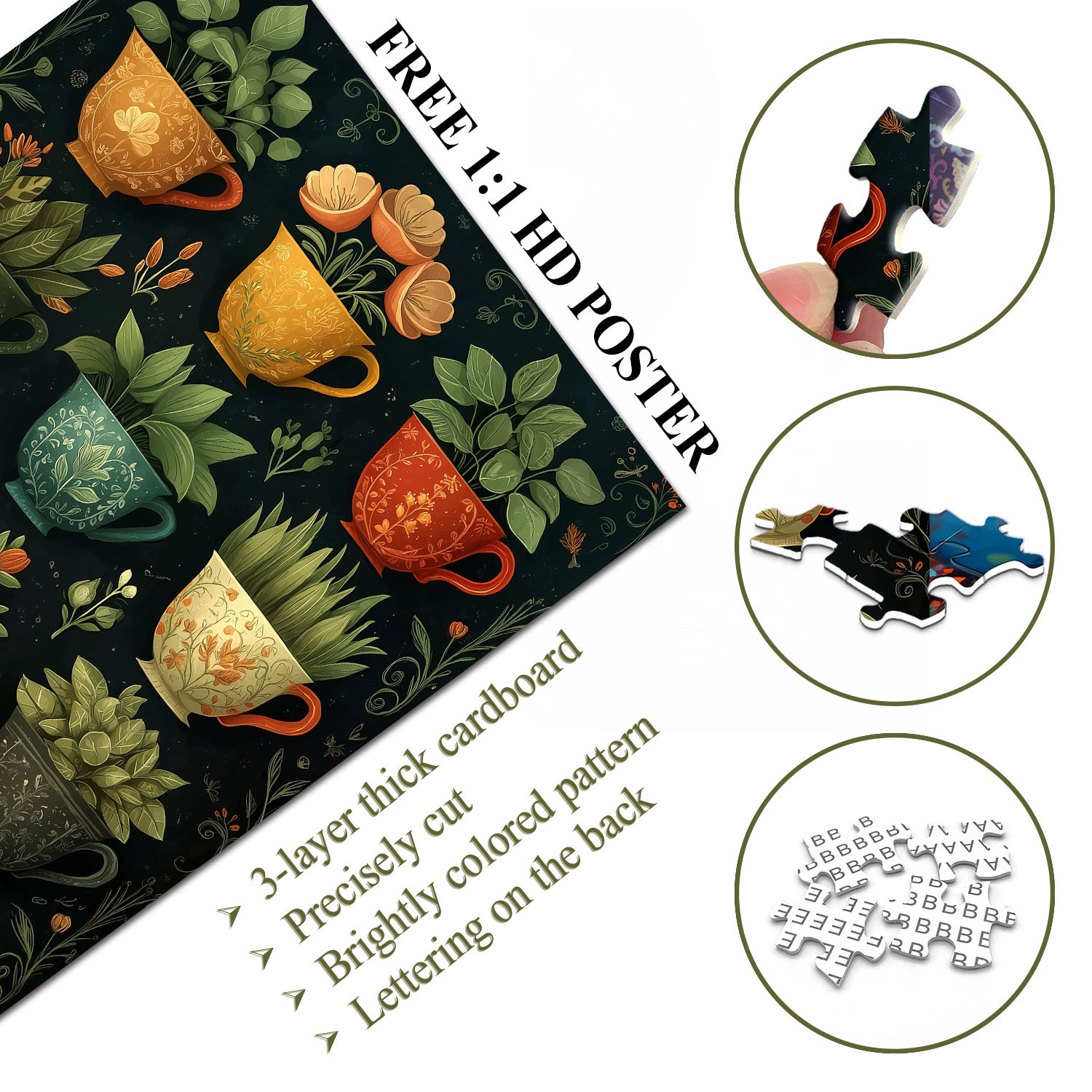 Plant-Loaded Cups Jigsaw Puzzle 1000 Pieces