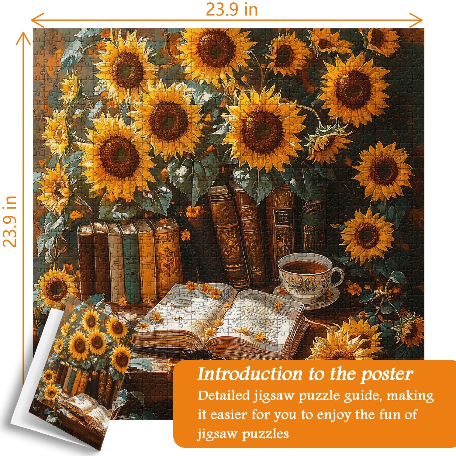 Reading Among Sunflowers Jigsaw Puzzle 1000 Pieces