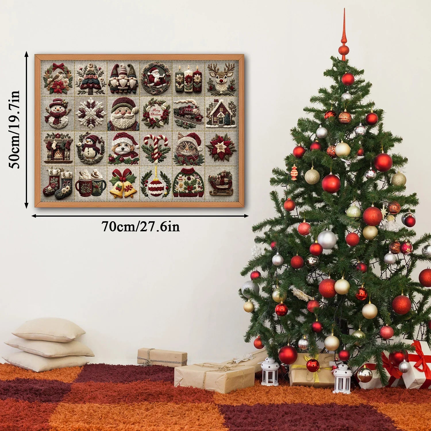 Vintage Christmas Fabric Fun Jigsaw Puzzle 1000 Pieces