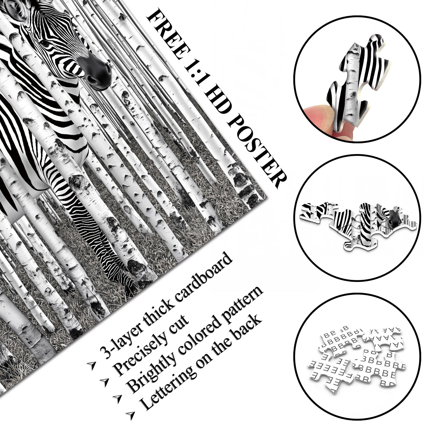 Zebra Forest Jigsaw Puzzle 1000 Pieces