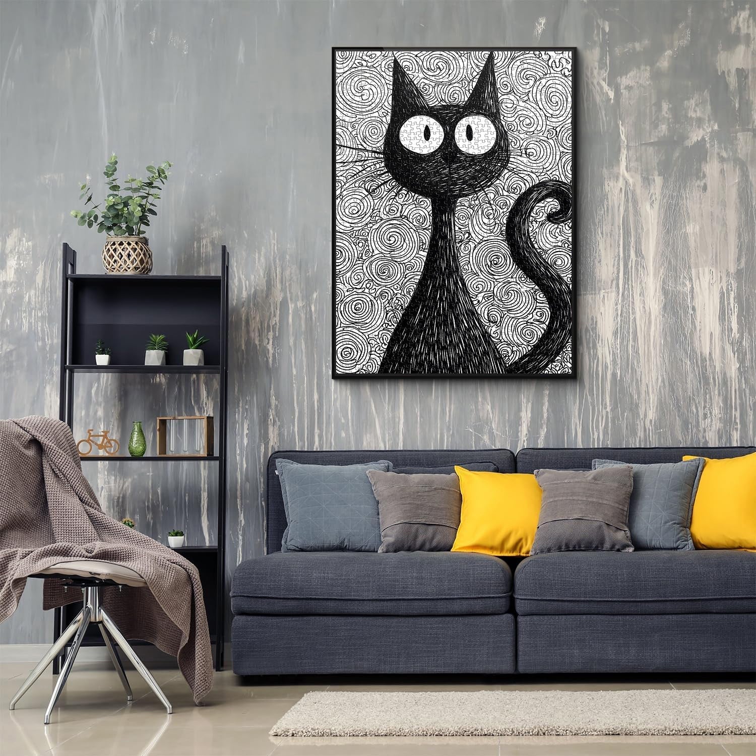 Whimsical Ink Cat Jigsaw Puzzle 1000 Pieces