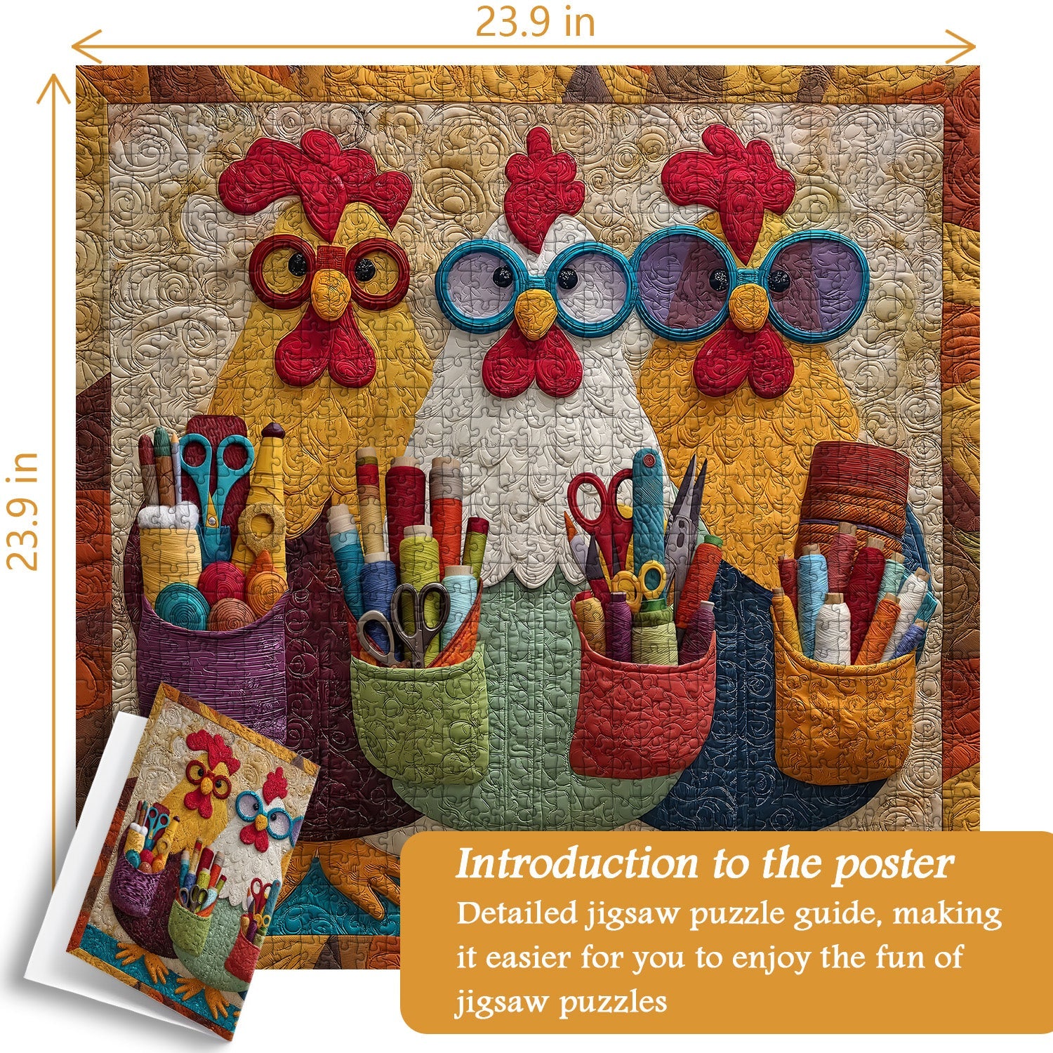 Sewing Chicken Jigsaw Puzzle 1000 Pieces