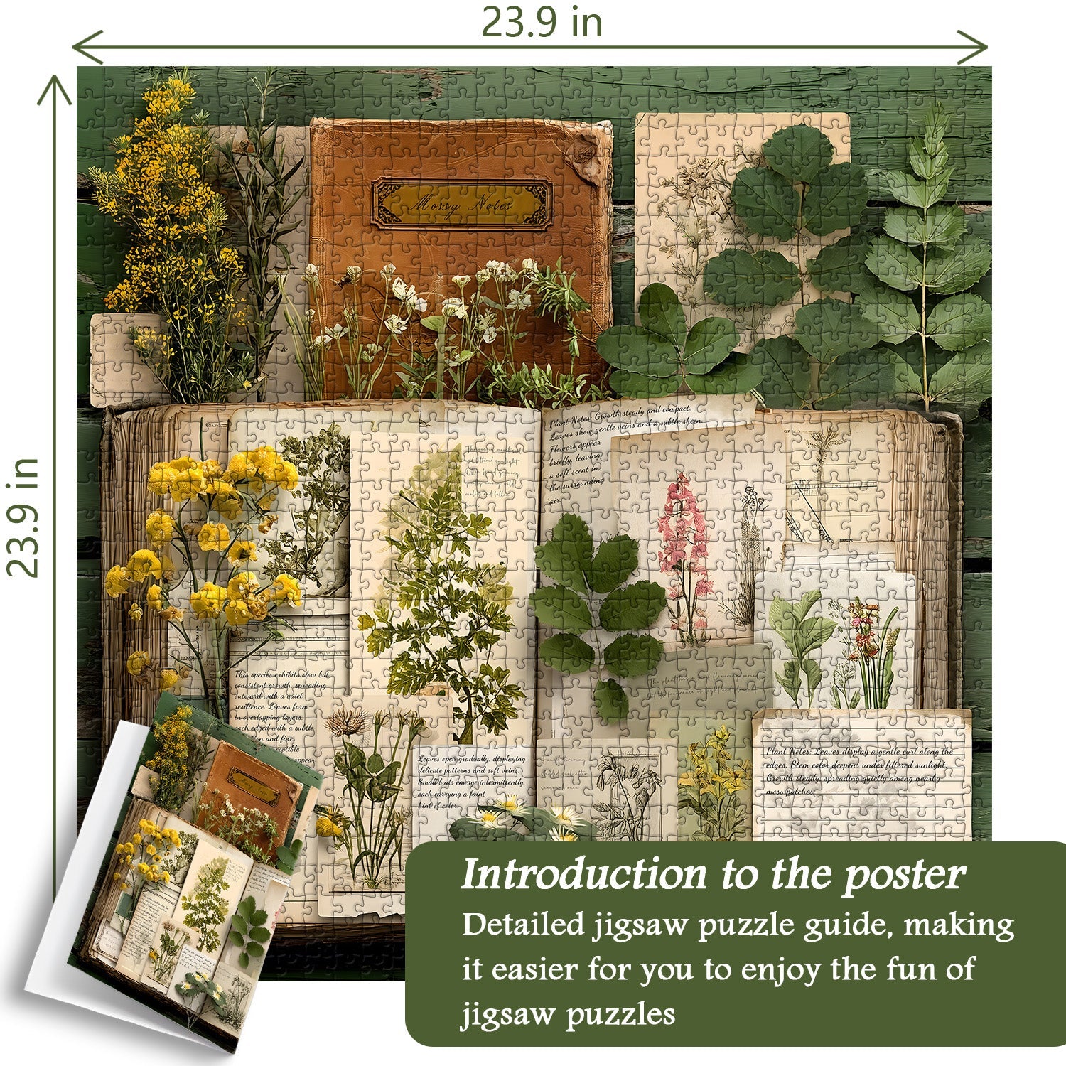 Rompecabezas de diario botánico vintage de 1000 piezas