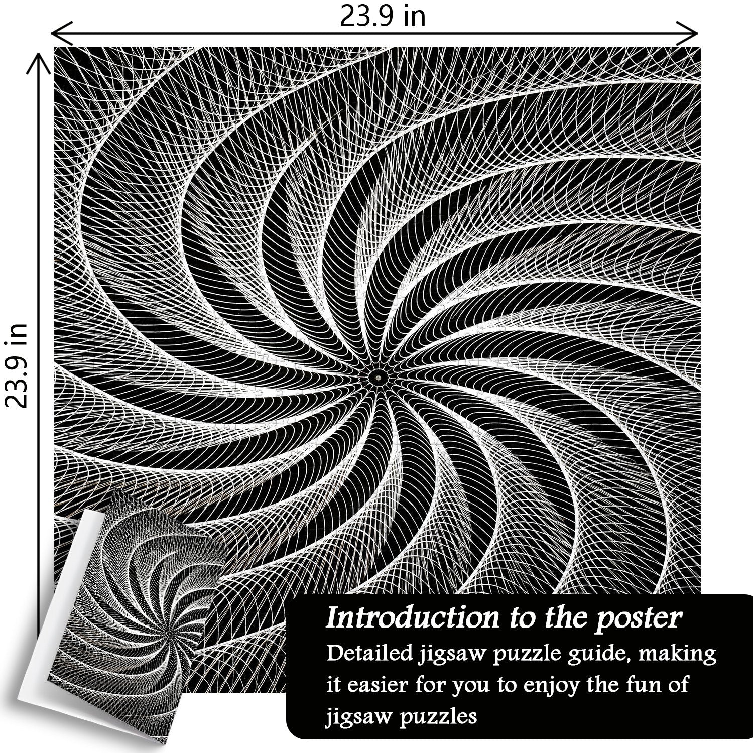Black White Vortex Jigsaw Puzzle 1000 Pieces