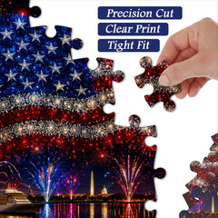 River Flag Fireworks Jigsaw Puzzle 1000 Pieces