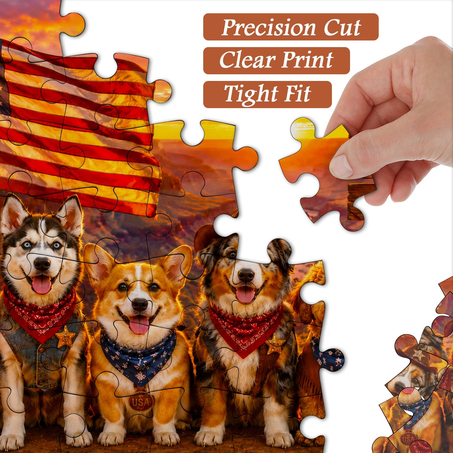 Cowboy Dog Crew Jigsaw Puzzle 1000 Pieces