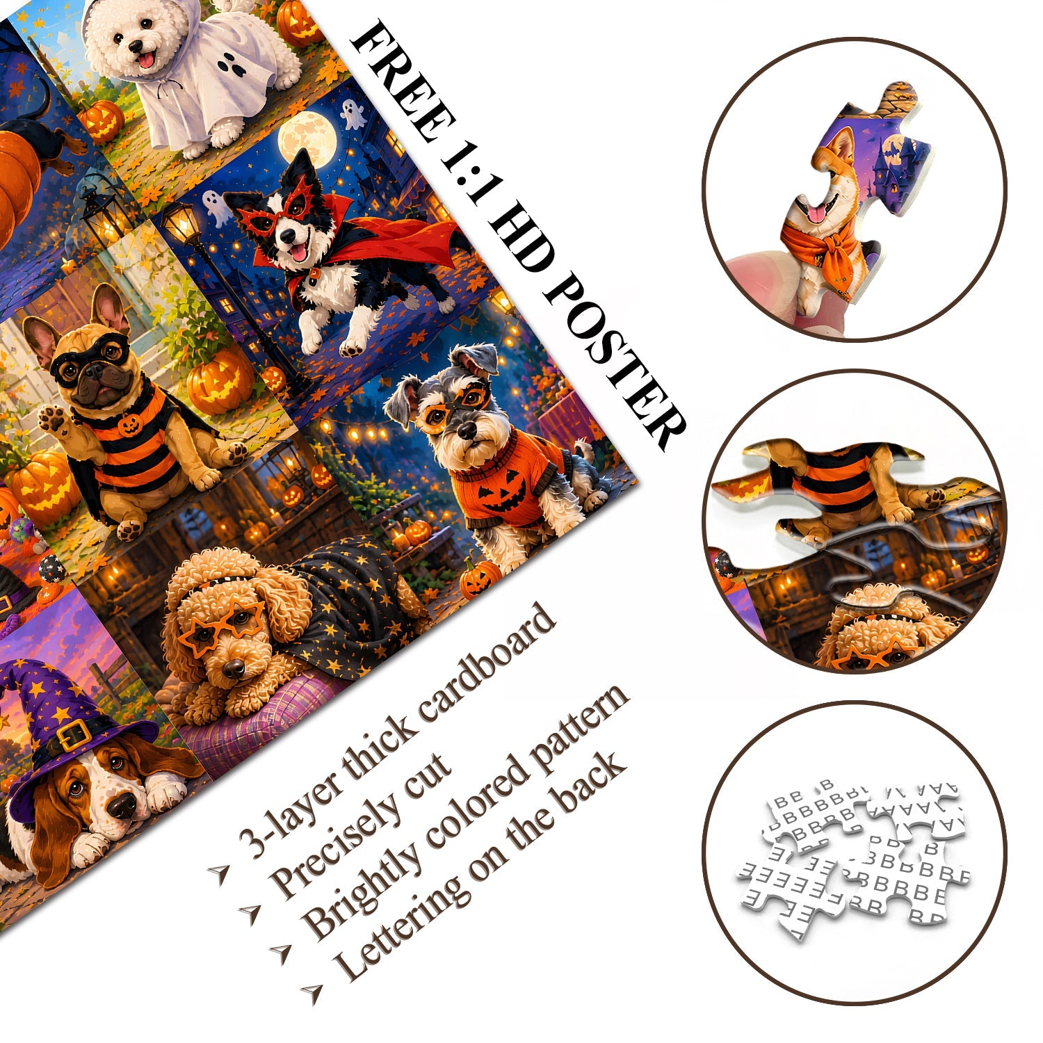 Halloween-Welpenparade-Puzzle, 1000 Teile