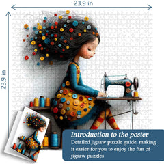 Rompecabezas de niña cosiendo 1000 piezas