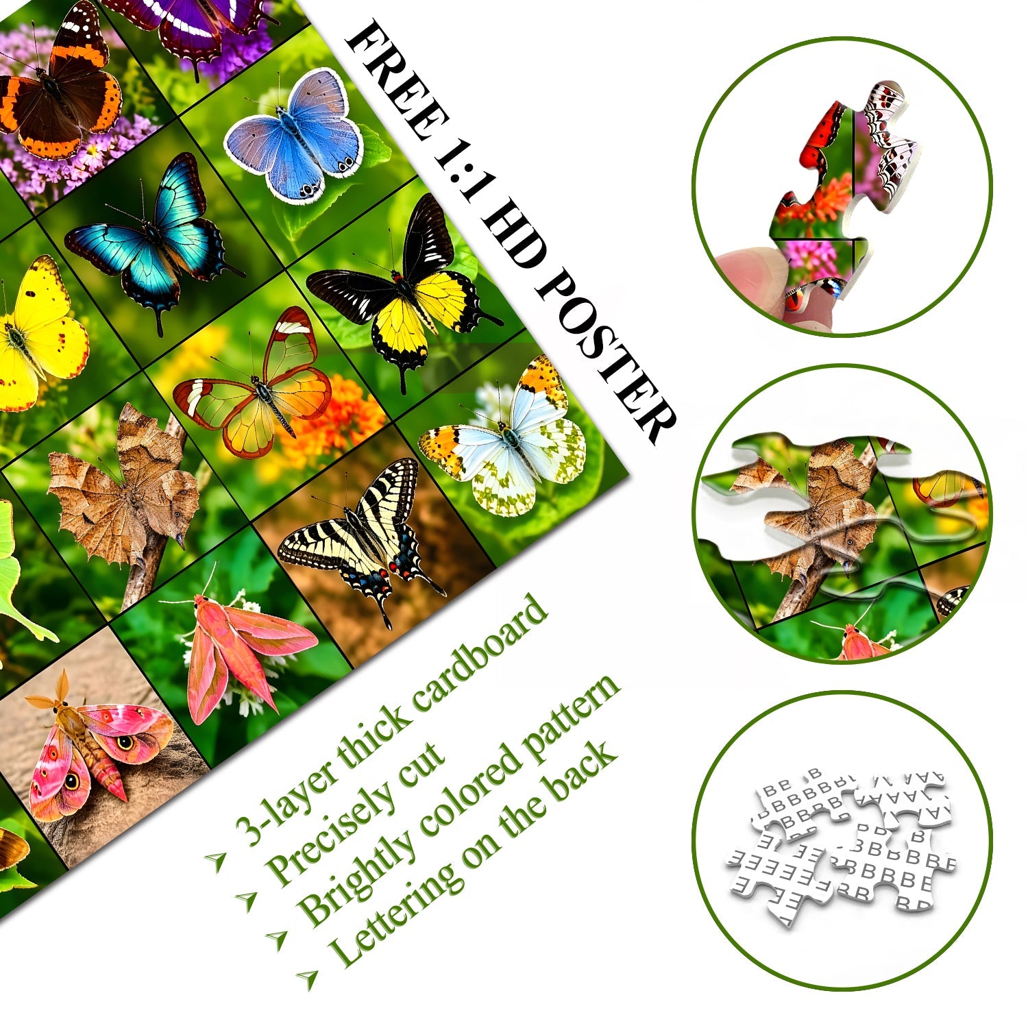 Rompecabezas de la galería de mariposas, 1000 piezas