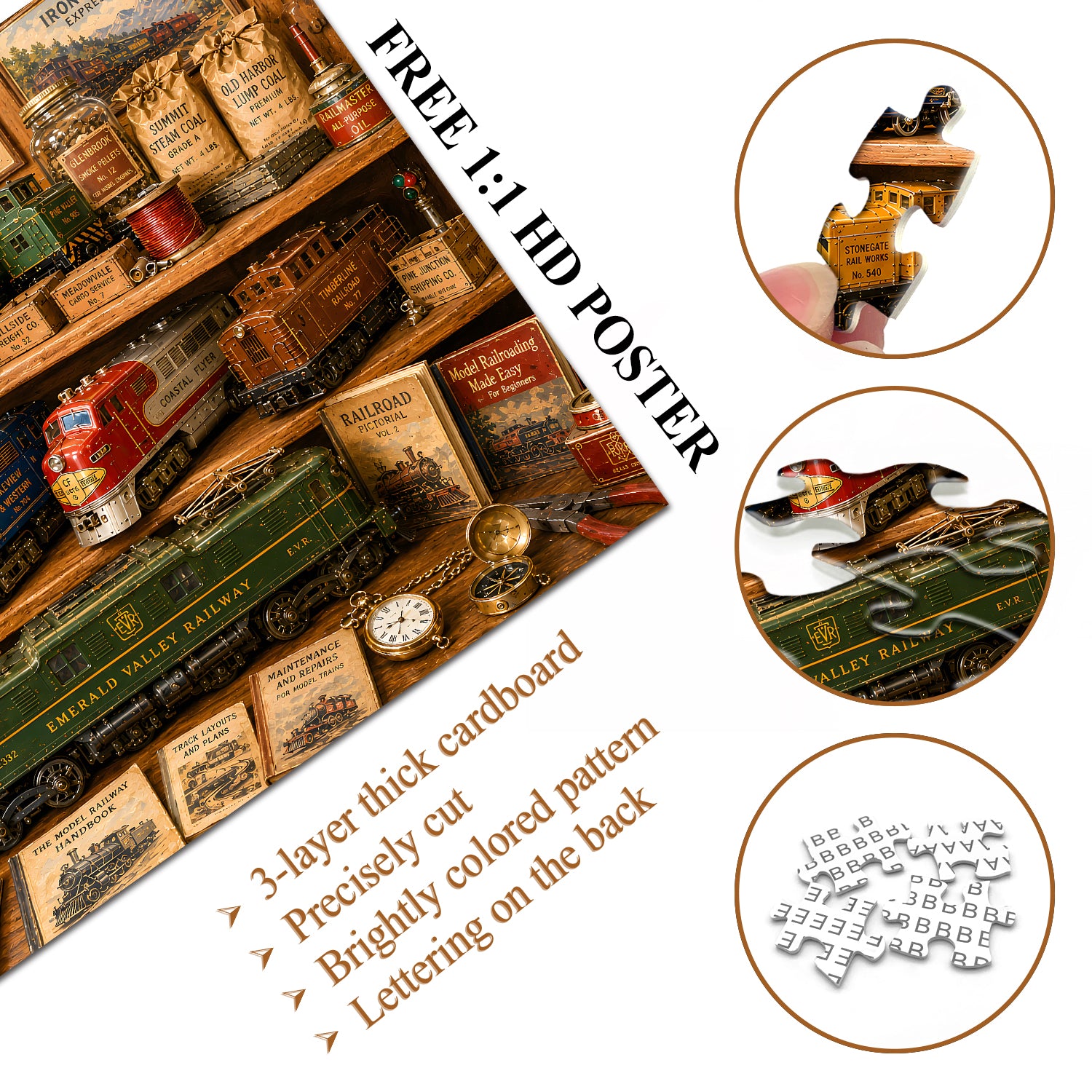 Puzzle di trenini vintage da 1000 pezzi