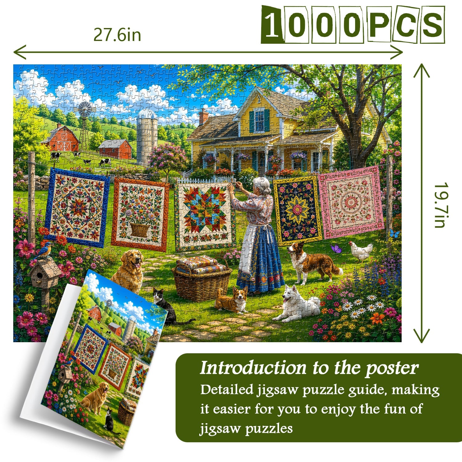 Farm Quilting Time Jigsaw Puzzle 1000 Pieces