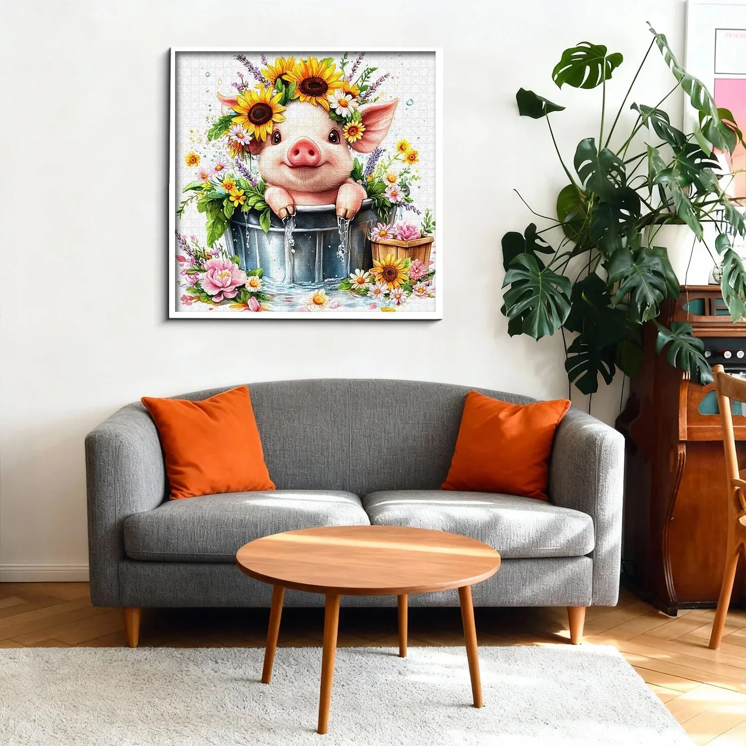 Blumenkronen-Schwein-Puzzle 1000 Teile