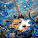 Seaside Moonlight Guitar Jigsaw Puzzles 1000 Pieces