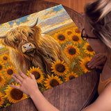 Sunflowers and Cow Jigsaw Puzzle 1000 Pieces