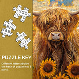 Sunflowers and Cow Jigsaw Puzzle 1000 Pieces