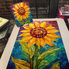 Rompecabezas de girasol de mosaico 1000 piezas