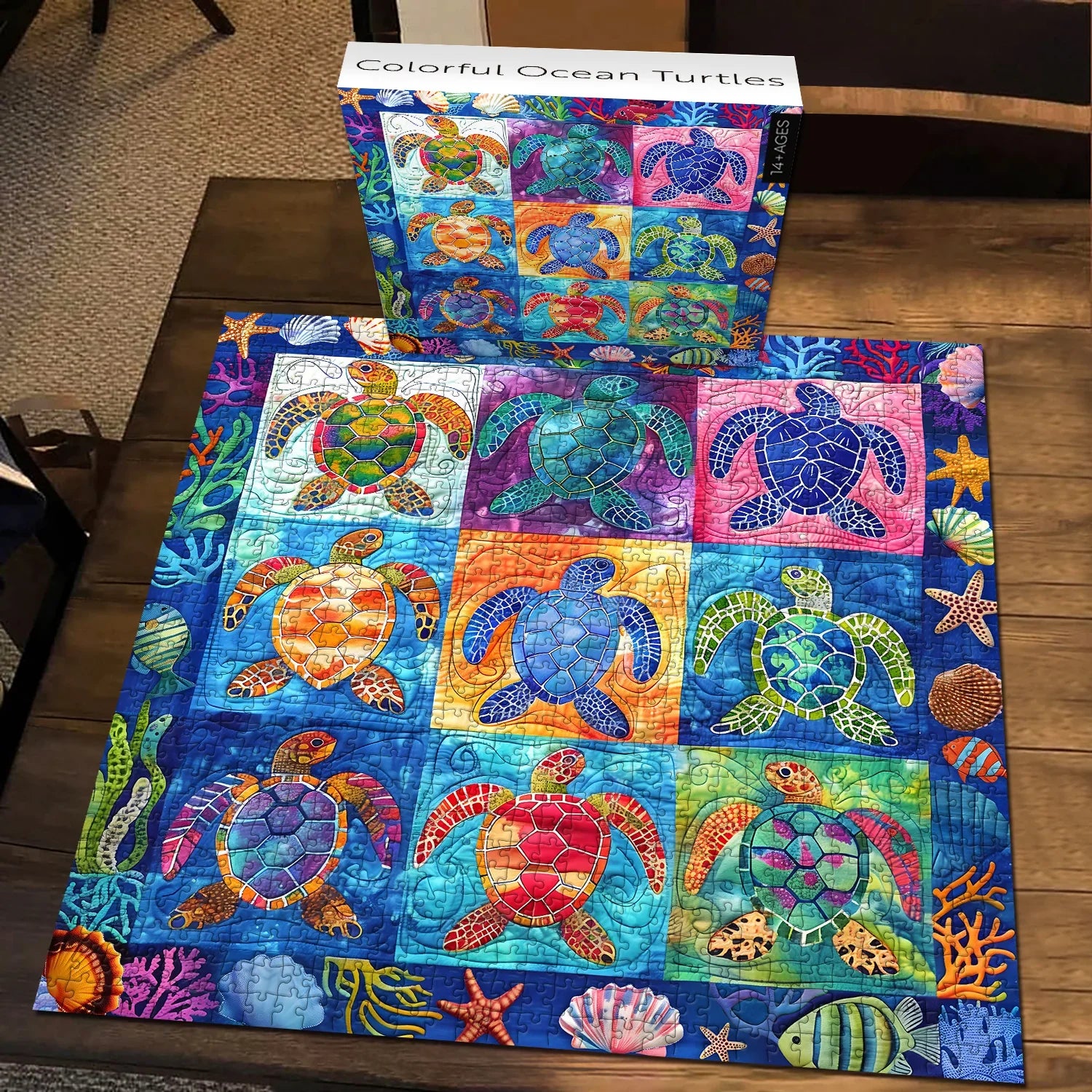 Colorful Ocean Turtles Jigsaw Puzzle 1000 Pieces