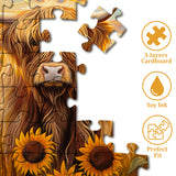 Sunflowers and Cow Jigsaw Puzzle 1000 Pieces