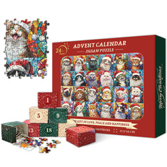 Frohe Weihnachten Katzen Adventskalender Puzzle 1000 Stücke
