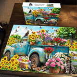 Flowers and Truck Jigsaw Puzzle 1000 Pieces