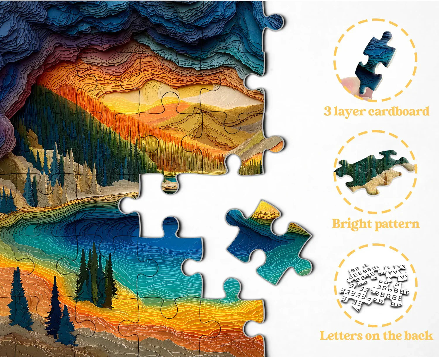 Yellowstone Lake Art Jigsaw Puzzle 1000 Pieces