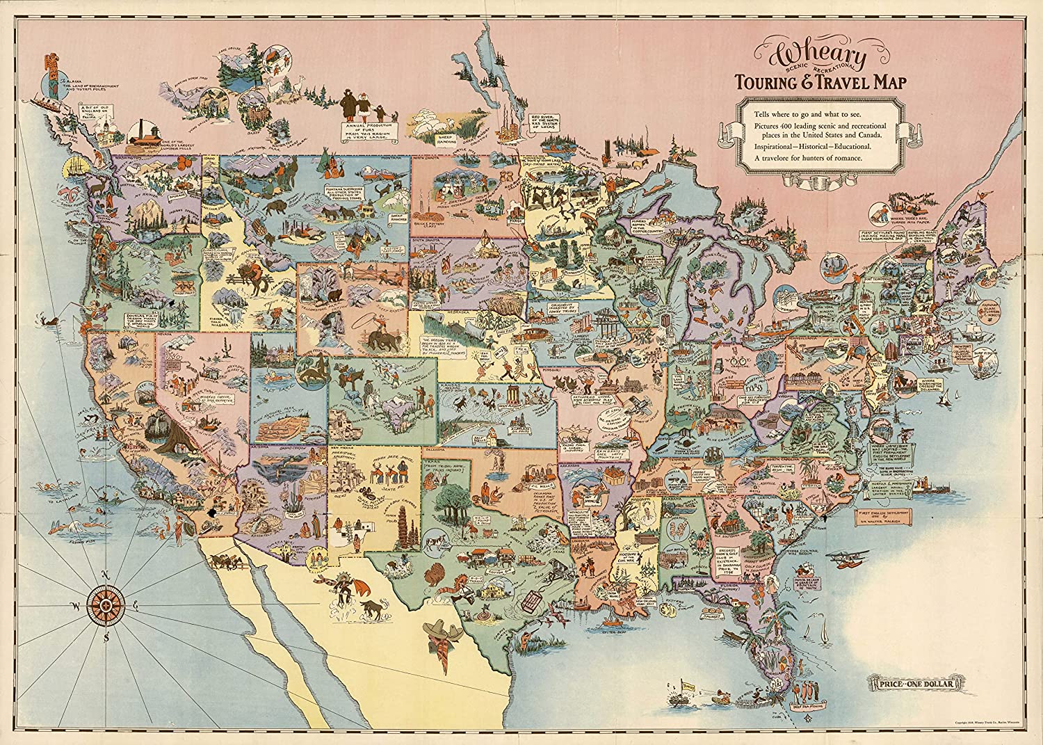United States Vintage Map Jigsaw Puzzle 1000 Pieces