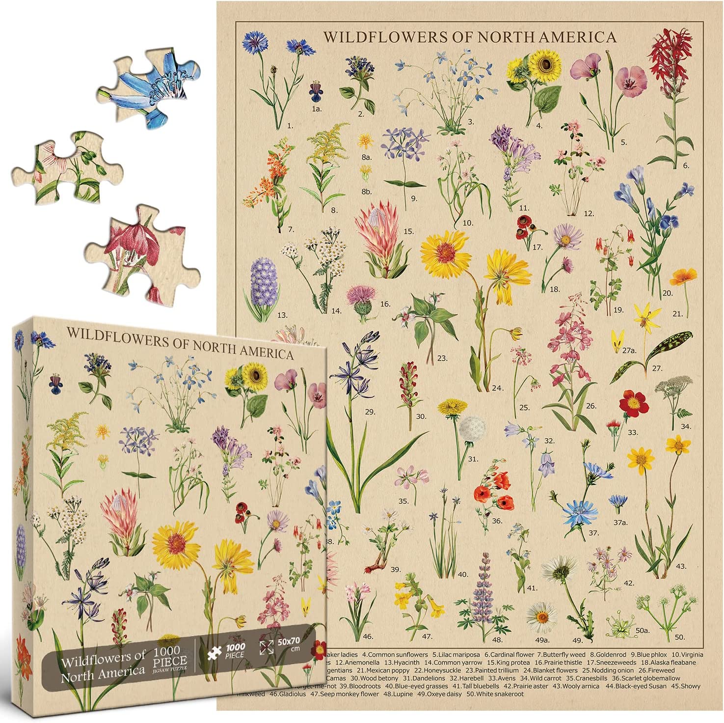 Vintage Wildflowers Jigsaw Puzzle 1000 bitar