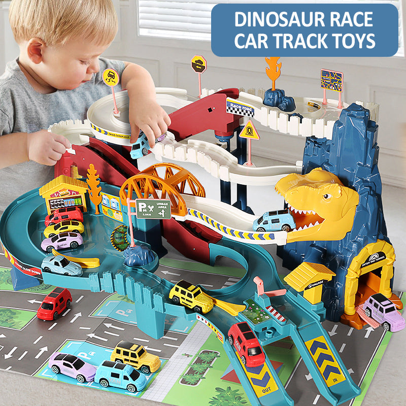 Dinosaur Race Car Tracks Adventure Toy Set