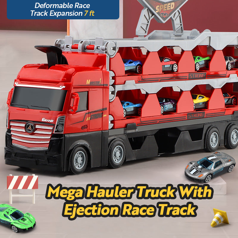 Mega Hauler Truck Med Ejection Race Track 