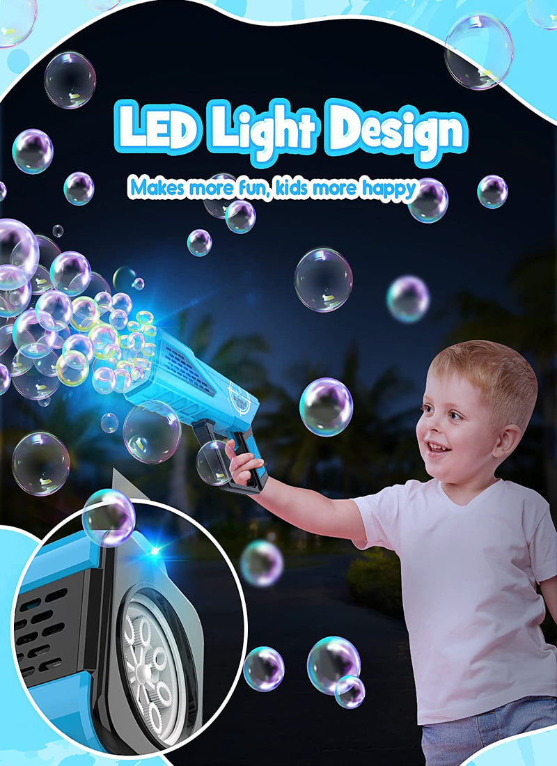 Elektrisk bubbelpistol med LED-ljus