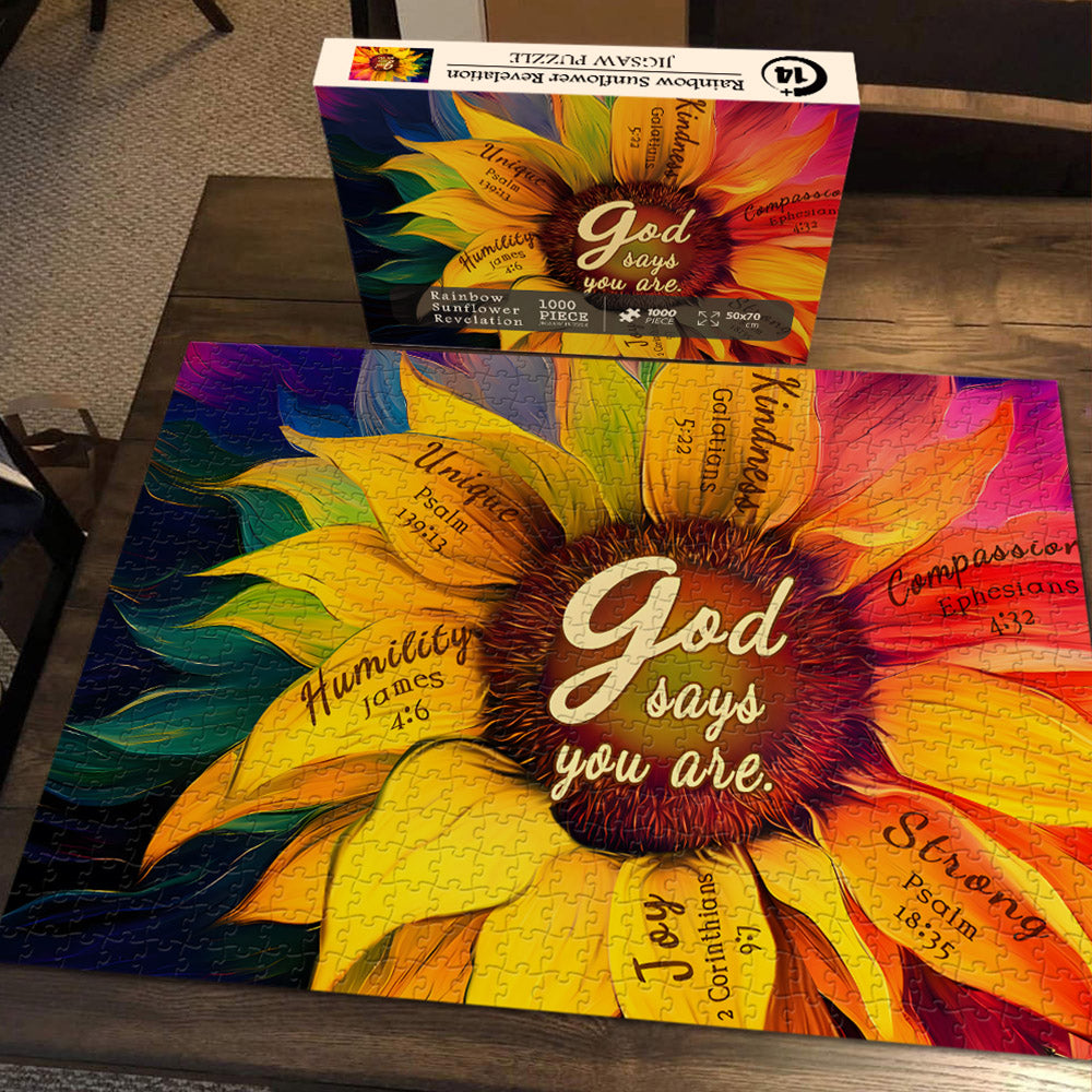 Rainbow Sunflower Revelation Jigsaw Puzzle 1000 Pieces