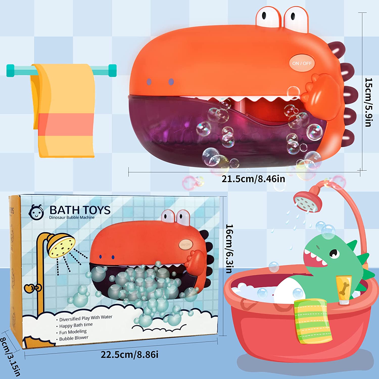 Dinosaur Bubbles Bath Toys