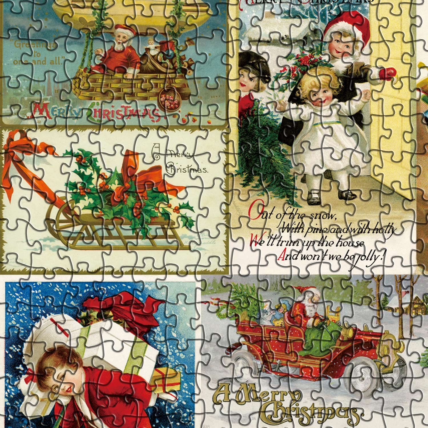 Vintage Christmas Postcards Jigsaw Puzzle 1000 Pieces