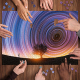 Colorful Star Trails Jigsaw Puzzle 1000 Pieces