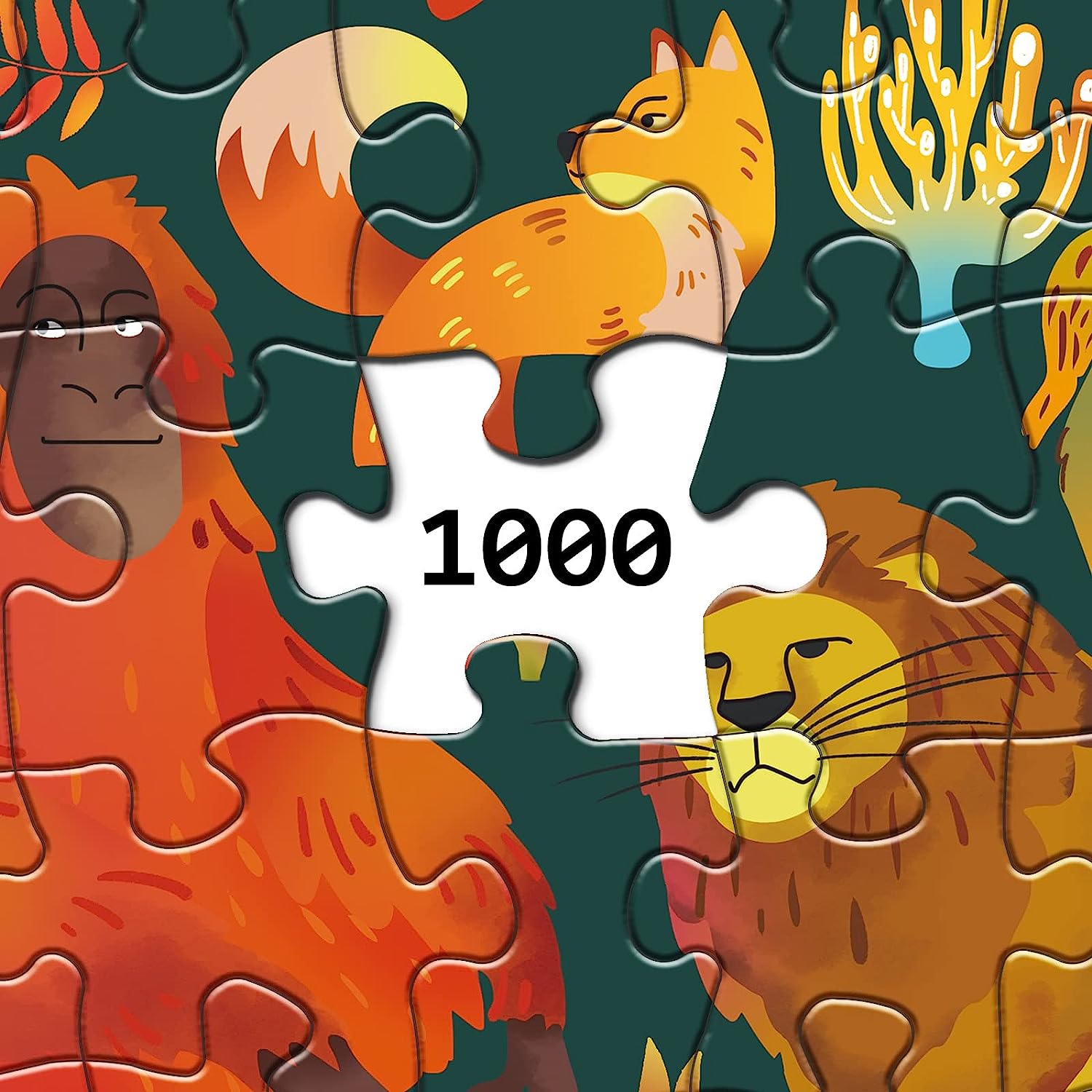 Rainbow Animal Gradient Jigsaw Puzzle 1000 bitar