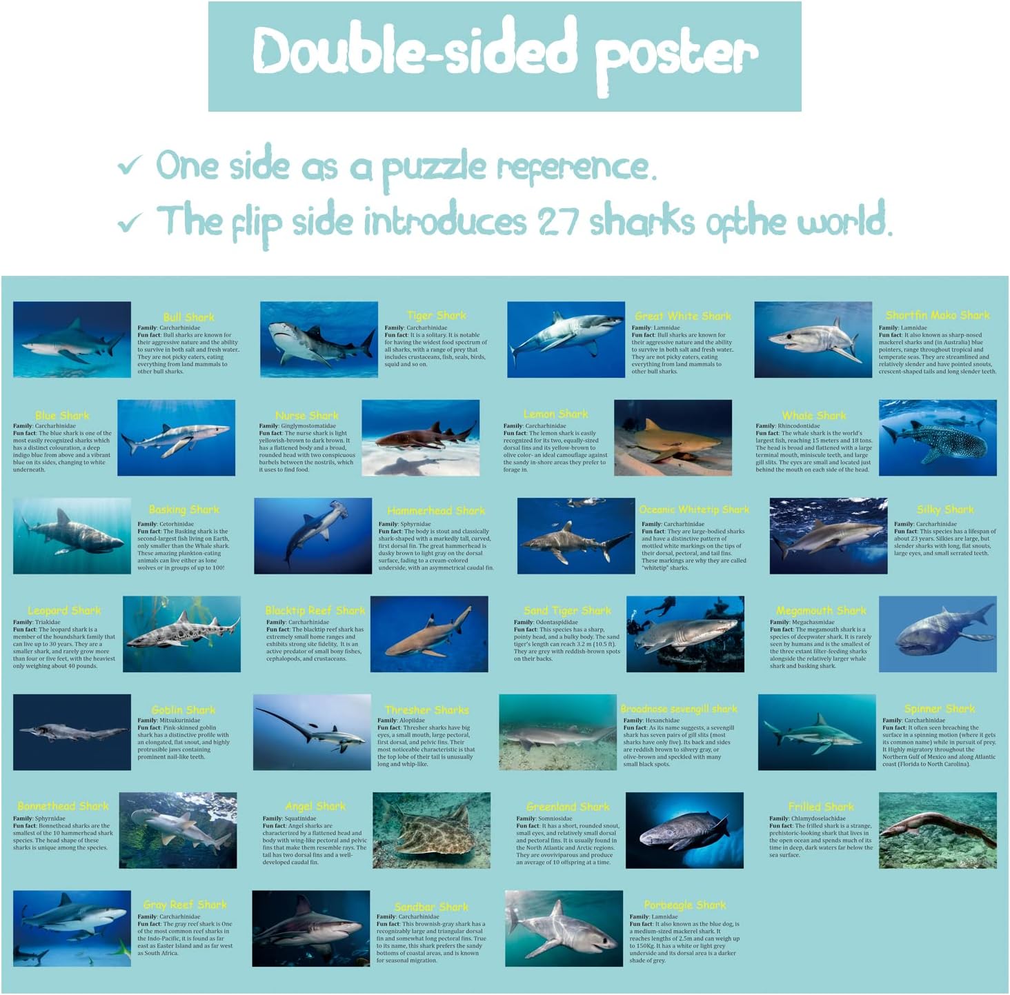 Havstema Shark Jigsaw Puzzle 1000 bitar