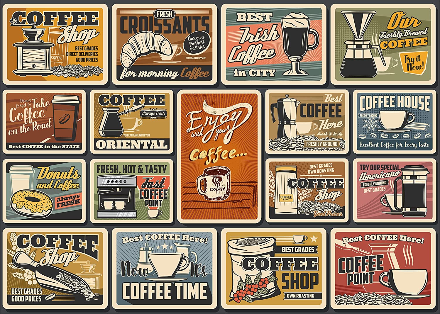 Vintage Coffee Poster Jigsaw Puzzles 1000 Pieces