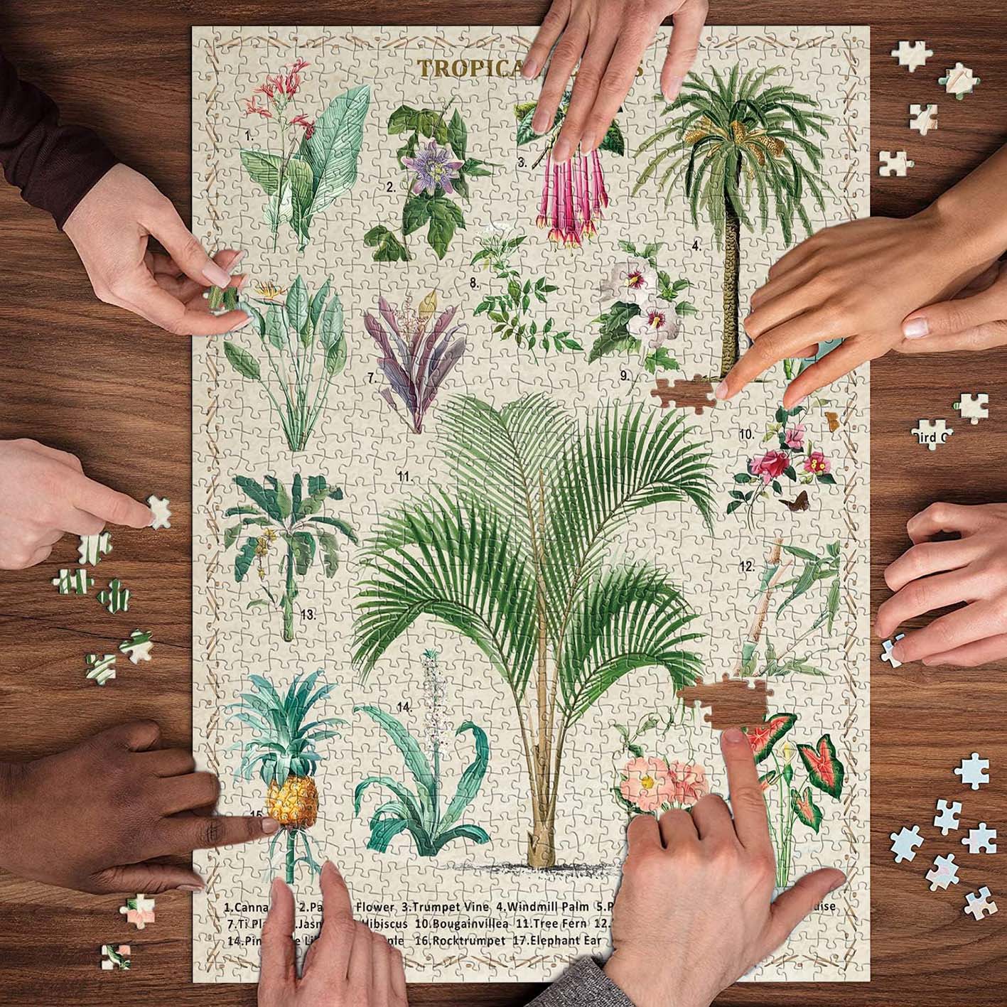 Vintage Tropical Plants Jigsaw Puzzle 1000 Piece