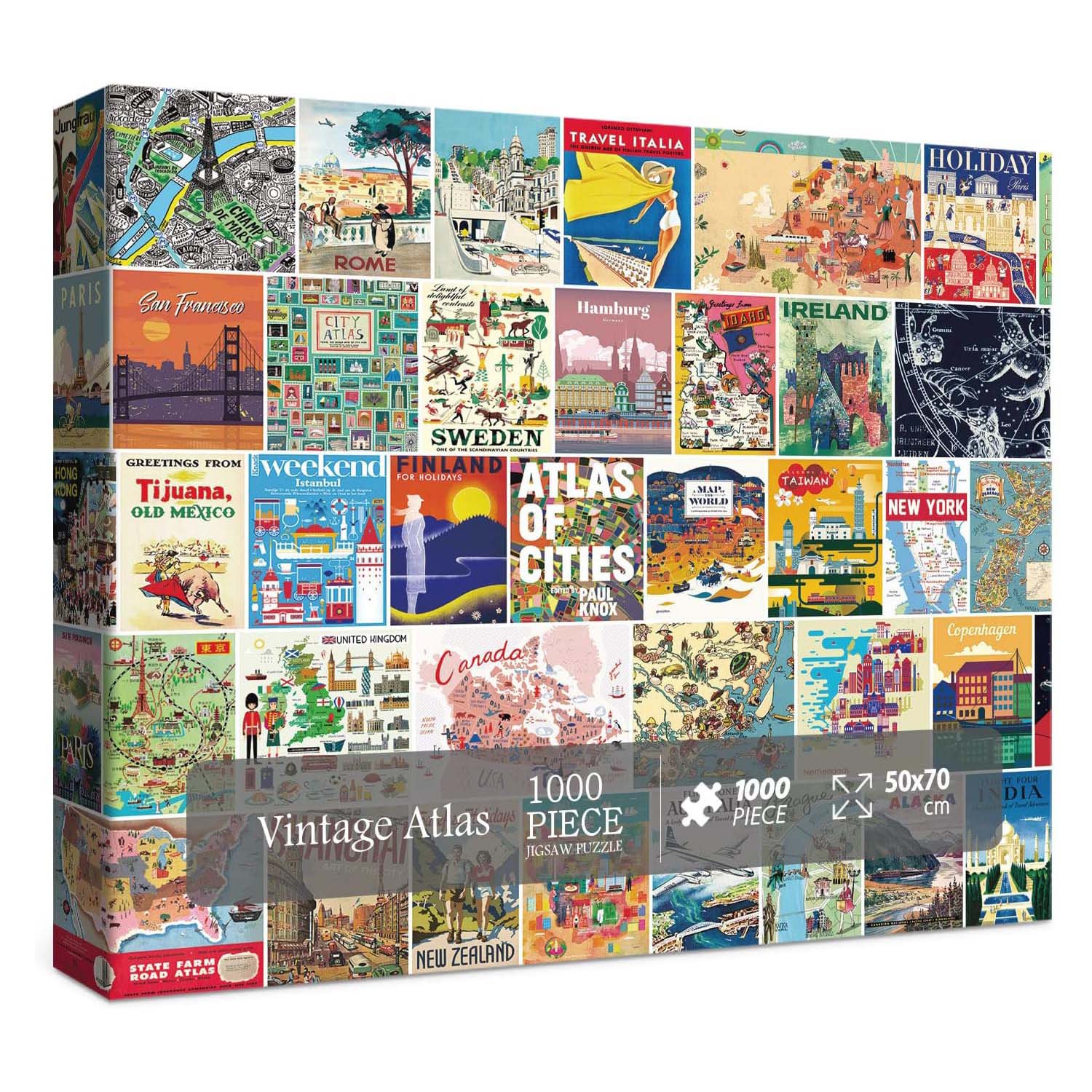 World Atlas Landmark Jigsaw Puzzle 1000 Piece
